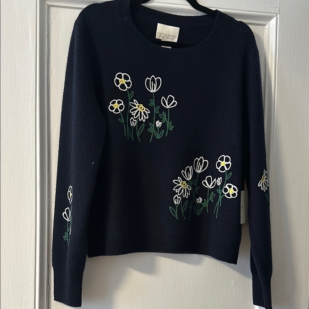 Cynthia Rowley Navy Blue Cashmere Sweater